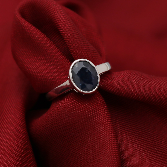 Blue sapphire ring , sterling silver, 925 silver, ring for daily wear, occassion ring